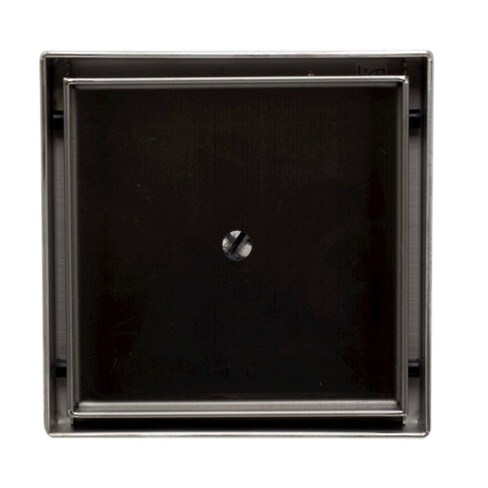 Alt View 1. Alfi - 5" x 5" Modern Square Stainless Steel Shower Drain w/o Cover - Gray.