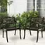 Alt View 1. Costway - 2 PCS Cast Aluminum Patio Chairs Set of 2 Outdoor Dining with Armrests & Curved Seats - Bronze.