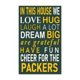 Fan Creations - Green Bay Packers 11" x 19" Briteline In This House Sign - Multicolor