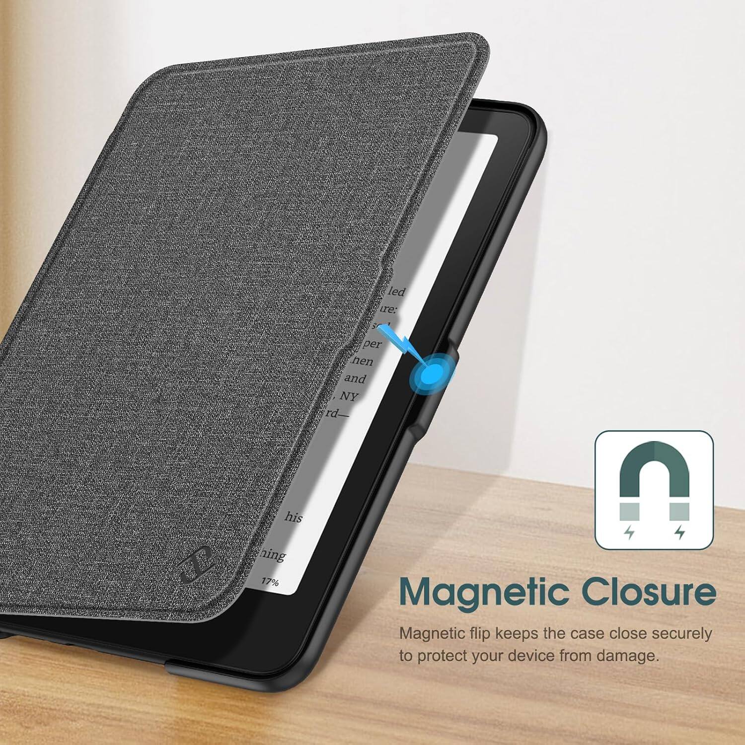 Magnetic Closure  
Magnetic flip keeps the case close securely to protect your device from damage.
