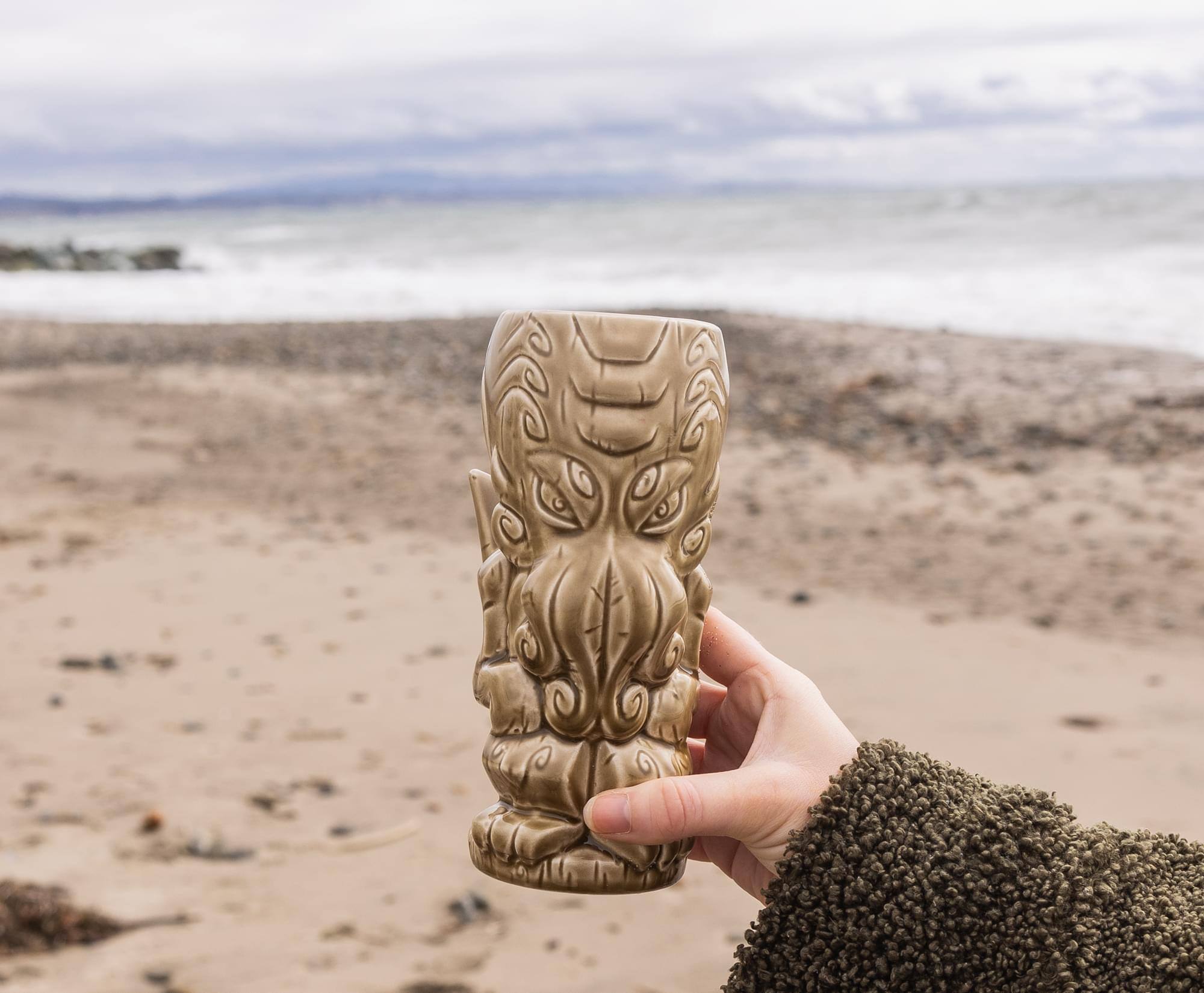 Alt View 4. ThinkGeek - Geeki Tikis Cthulhu Ceramic Mug | Holds 14 Ounces - Brown.