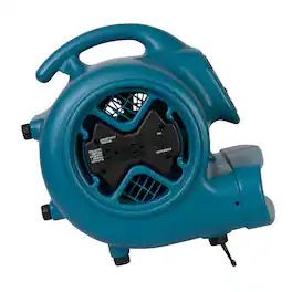 XPOWER - 1/3 HP 2400 CFM 3 Speed, Carpet Dryer, Blower with Built-in GFCI Power Outlets - Blue