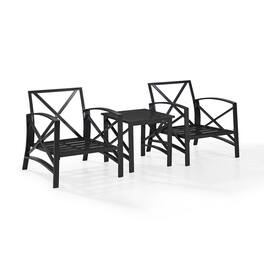 Crosley Furniture - Kaplan 3Pc Outdoor Chair Set - Side Table & 2 Chairs - Oatmeal