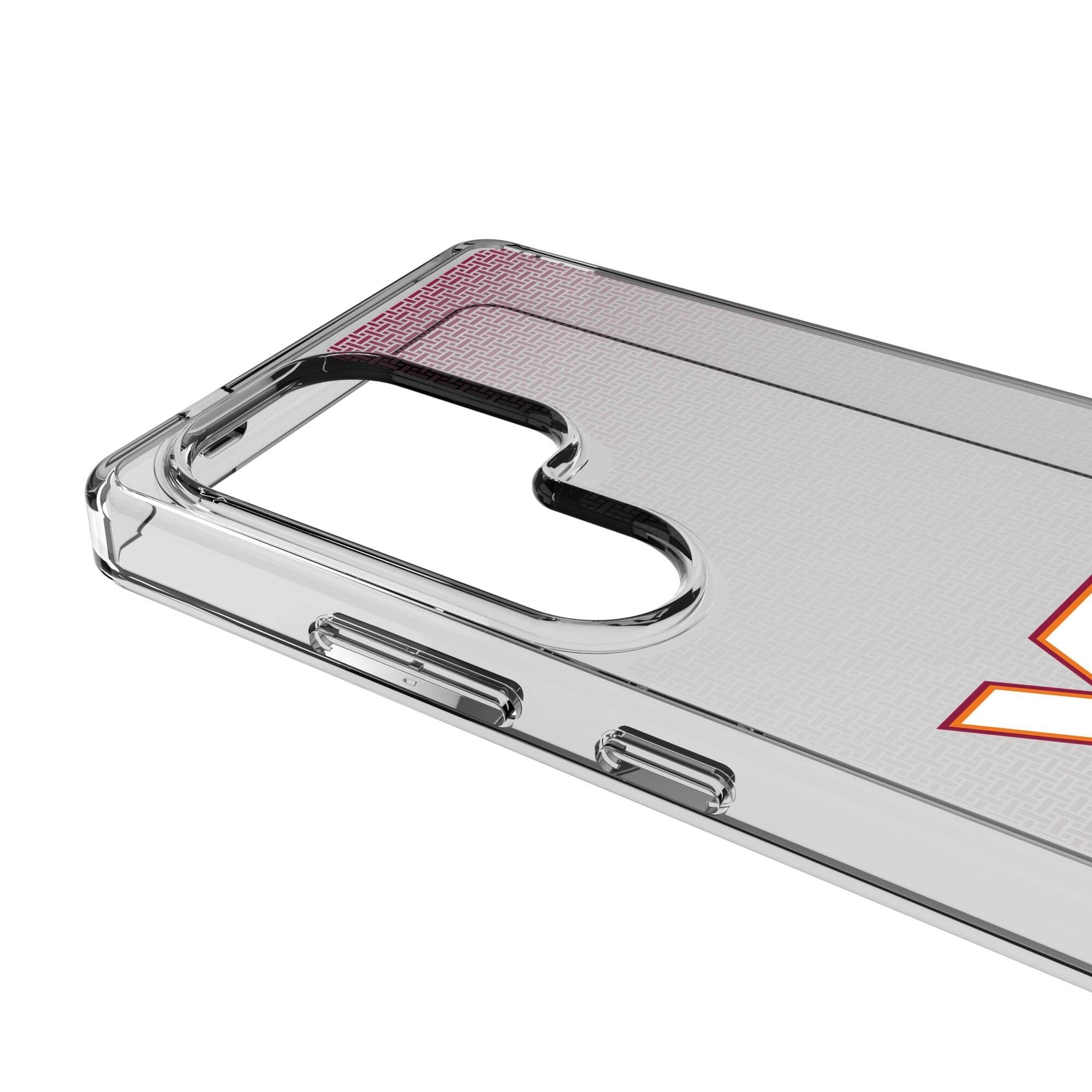 Alt View 2. Keyscaper - Virginia Tech Hokies Linen Logo Galaxy Clear Case - S22 - Multicolor.