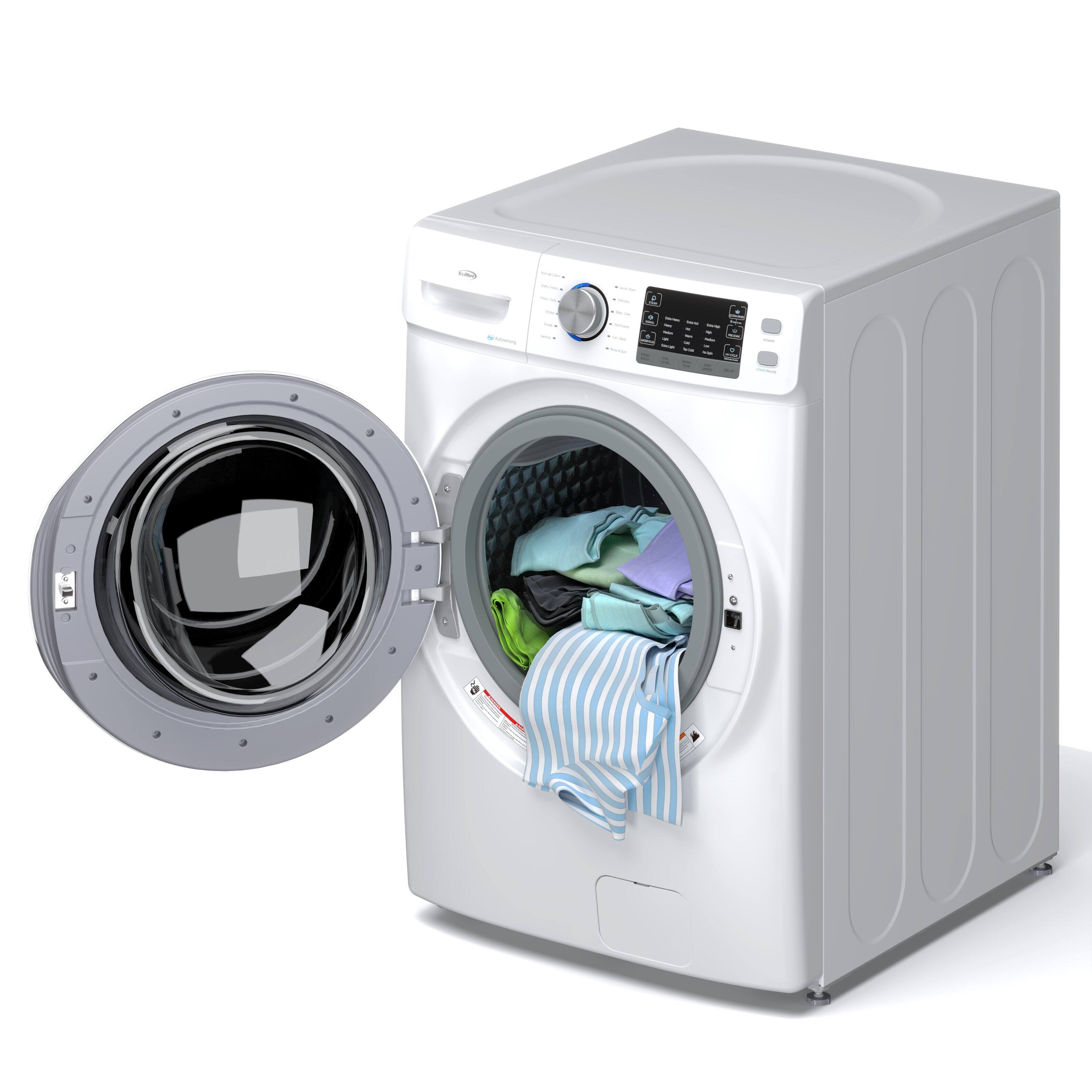 Left. Koolmore - 4.5 cu. ft. Large Capacity Stackable Front Load Washing Machine in White, FLW-5CWH. - White.