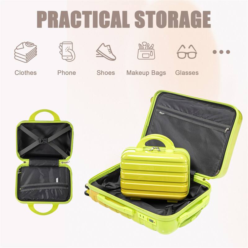 PRACTICAL STORAGE

Clothes  
Phone  
Shoes  
Makeup Bags  
Glasses