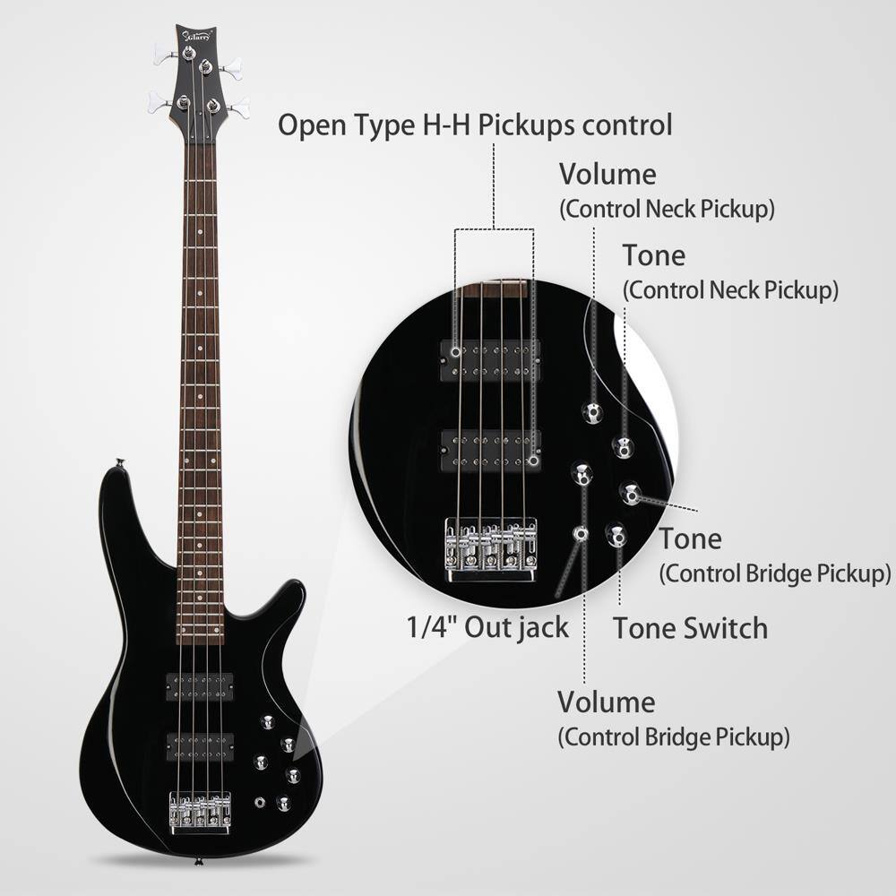 Open Type H-H Pickups control  
- Volume (Control Neck Pickup)  
- Tone (Control Neck Pickup)  
- Tone (Control Bridge Pickup)  
- Tone Switch  
- Volume (Control Bridge Pickup)  
- 1/4" Out jack
