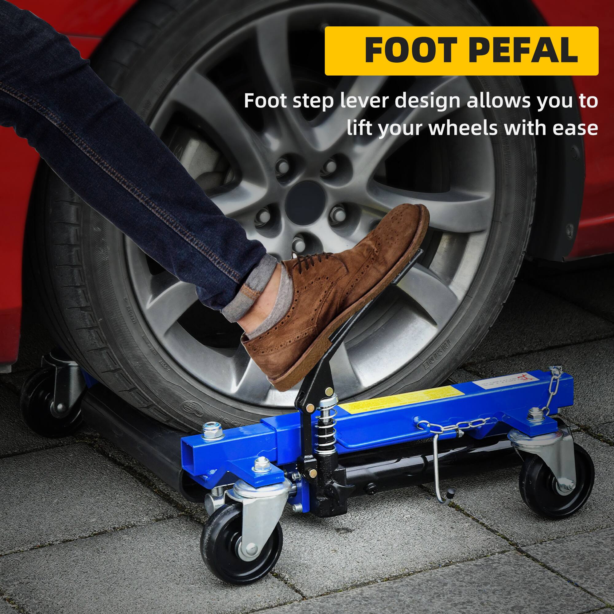 FOOT PEFAI

Foot step lever design allows you to lift your wheels with ease