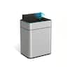 Front. Innovaze - 13-Gallon Touchless Motion Sensor Trash Can, Stainless Steel Automatic Garbage Can with Butterfly Lid - Silver.