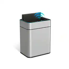 Innovaze - 13-Gallon Touchless Motion Sensor Trash Can, Stainless Steel Automatic Garbage Can with Butterfly Lid - Silver