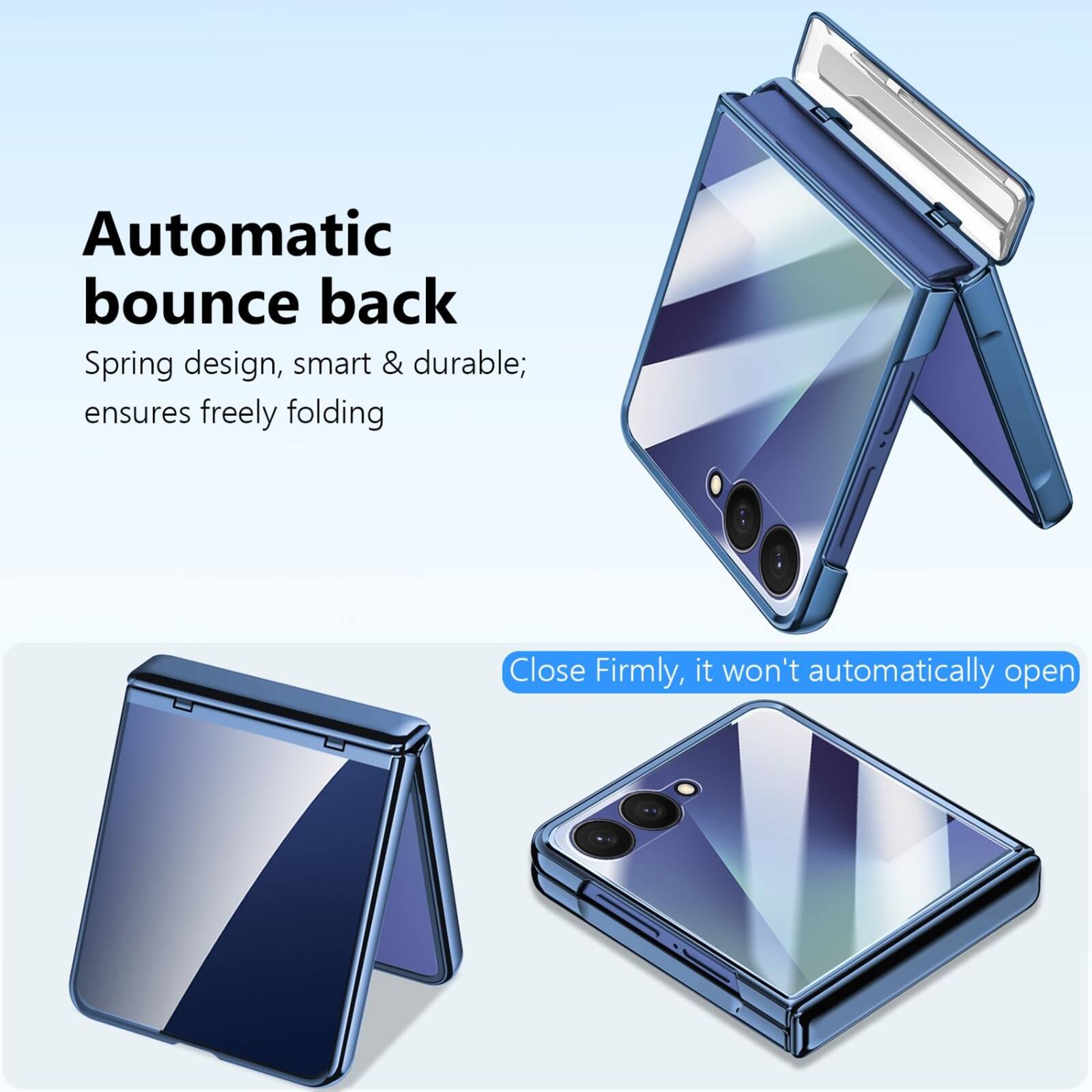 Automatic bounce back  
Spring design, smart & durable; ensures freely folding  

Close Firmly, it won't automatically open