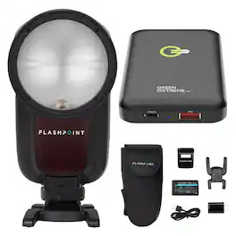 Flashpoint - Zoom X PRO R2 TTL Flash for Panasonic Olympus w/Power Bank