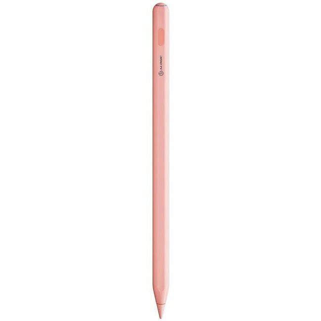 Front. Alogic - Alogic iPad Stylus Pen with Wireless Charging Pink - Pink stylus pen providing smooth and responsive use across tablets - Pink.