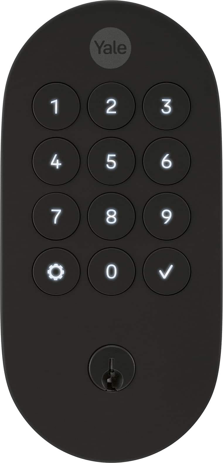 Alt View 4. Yale - Smart Lock with Matter, Designed for Google Home; Electronic Deadbolt with Pushbutton Keypad - Matte Black.