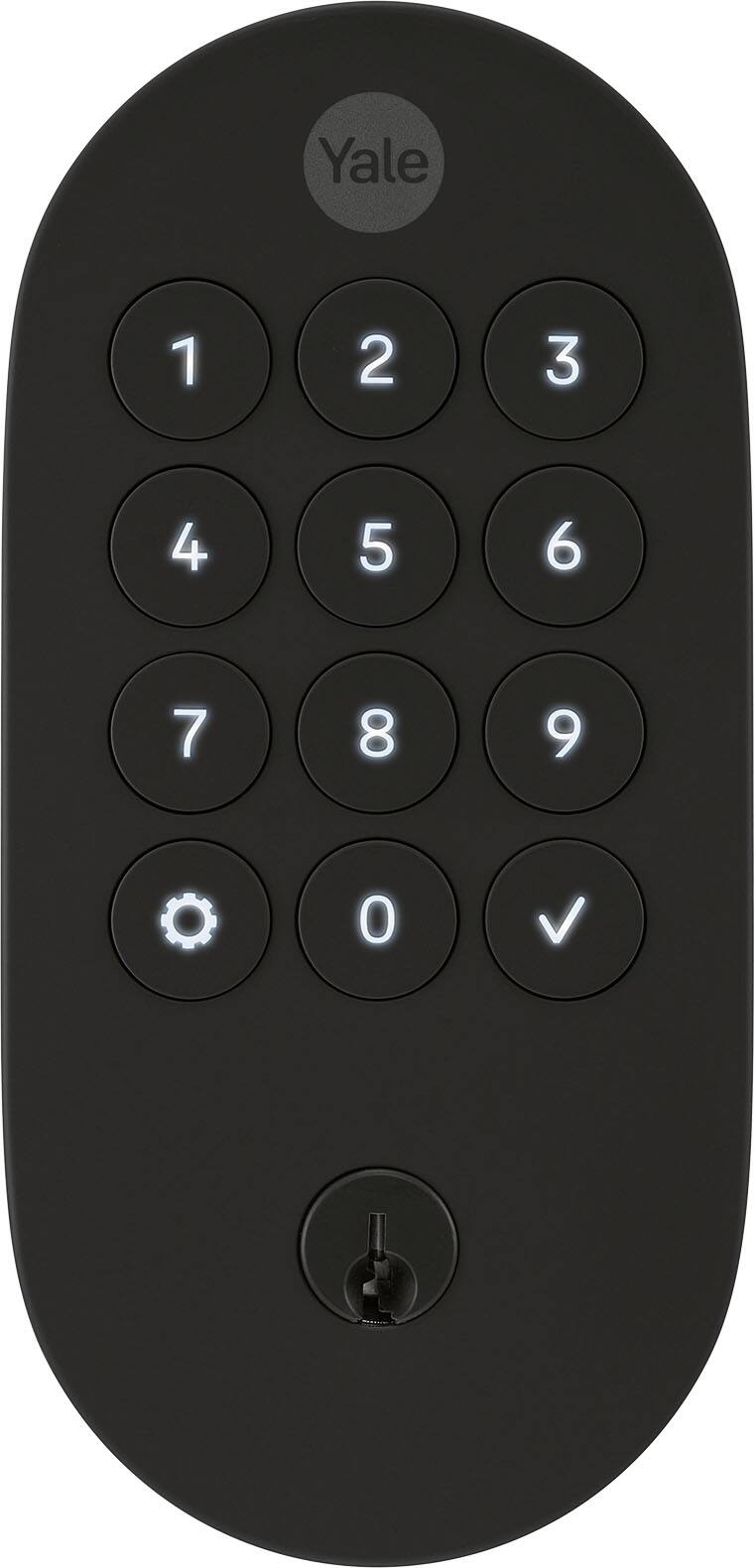 Alt View 4. Yale - Smart Lock with Matter, Designed for Google Home; Electronic Deadbolt with Pushbutton Keypad - Matte Black.