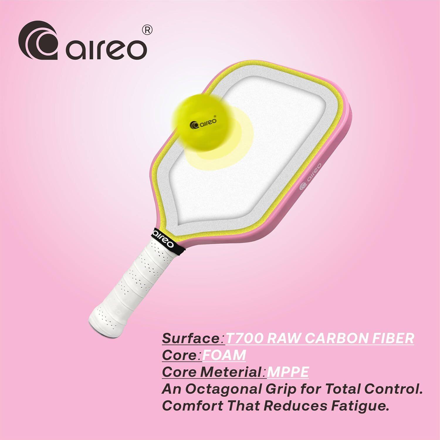 aireo  
aireo  
aireo  
aireo  

Surface: T700 RAW CARBON FIBER  
Core: FOAM  
Core Material: MPPE  
An Octagonal Grip for Total Control.  
Comfort That Reduces Fatigue.