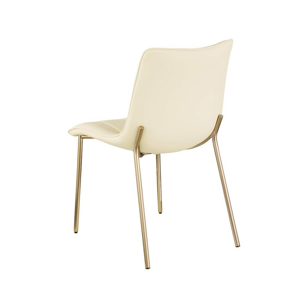 Alt View 4. Meridian Furniture - Isla Cream Vegan Leather Dining Chair, Set of 2 - Beige.