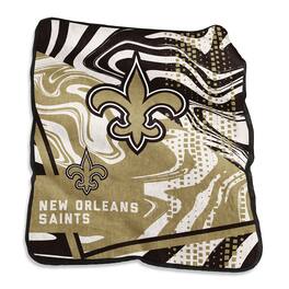 Logo Brands - New Orleans Saints 50" x 60" Swirl Raschel Throw Blanket - Multicolor