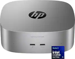HP - OmniDesk Mini PC with Quad Display Support - Intel Core Ultra 5 325 - 16GB Memory - 512GB SSD - Smoke Silver