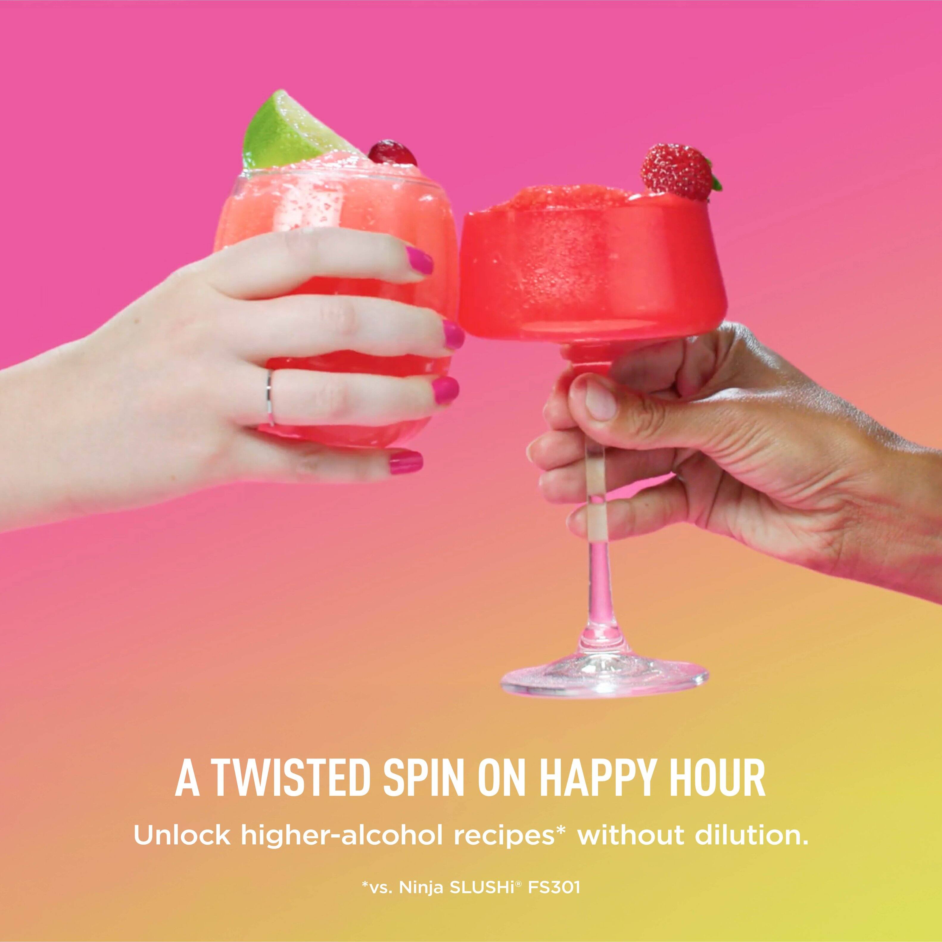 A TWISTED SPIN ON HAPPY HOUR  
Unlock higher-alcohol recipes* without dilution.  
*vs. Ninja SLUSHI* FS301