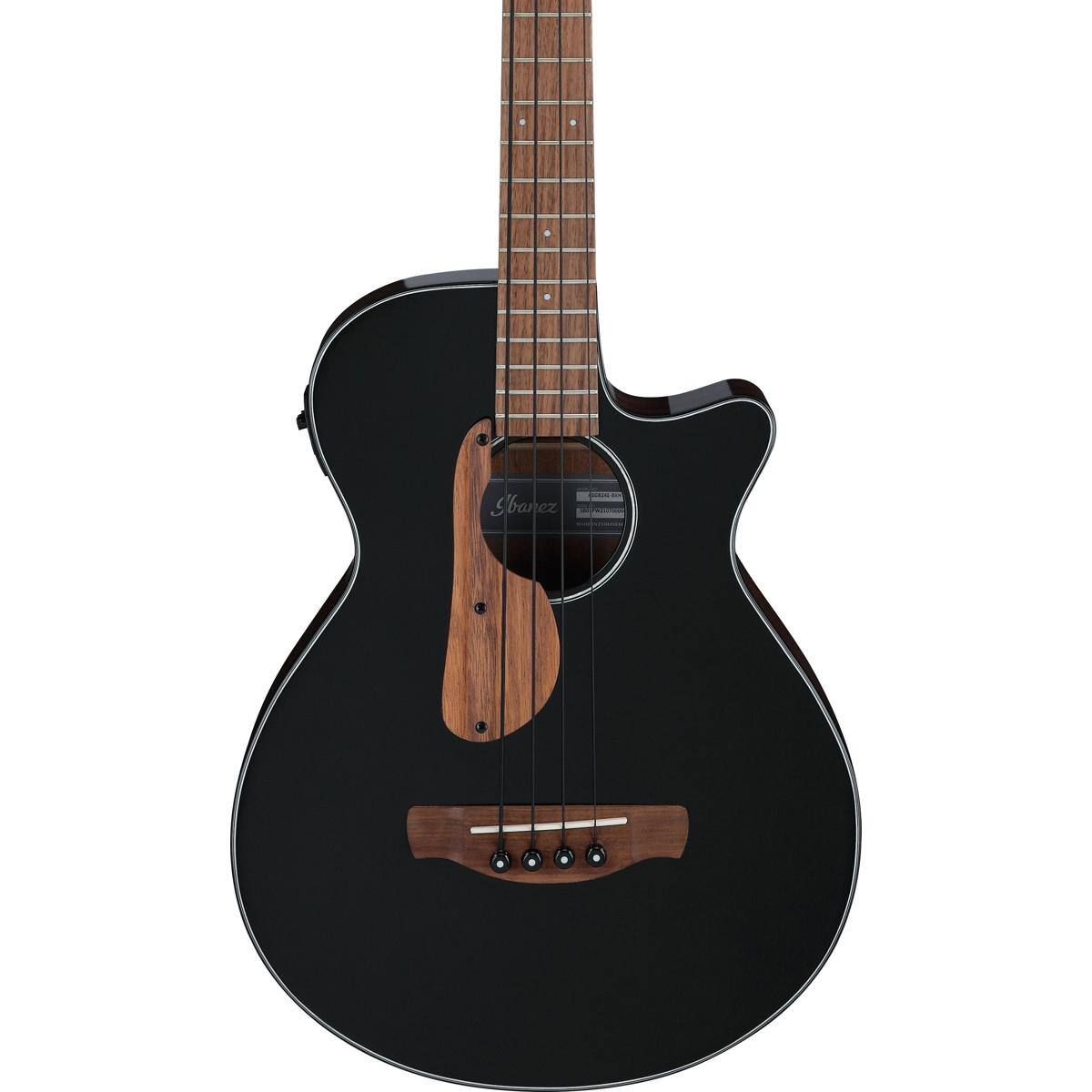 Alt View 3. Ibanez - Ibanez AEG Series AEGB24E Acoustic Electric Bass Guitar, Black High Gloss.