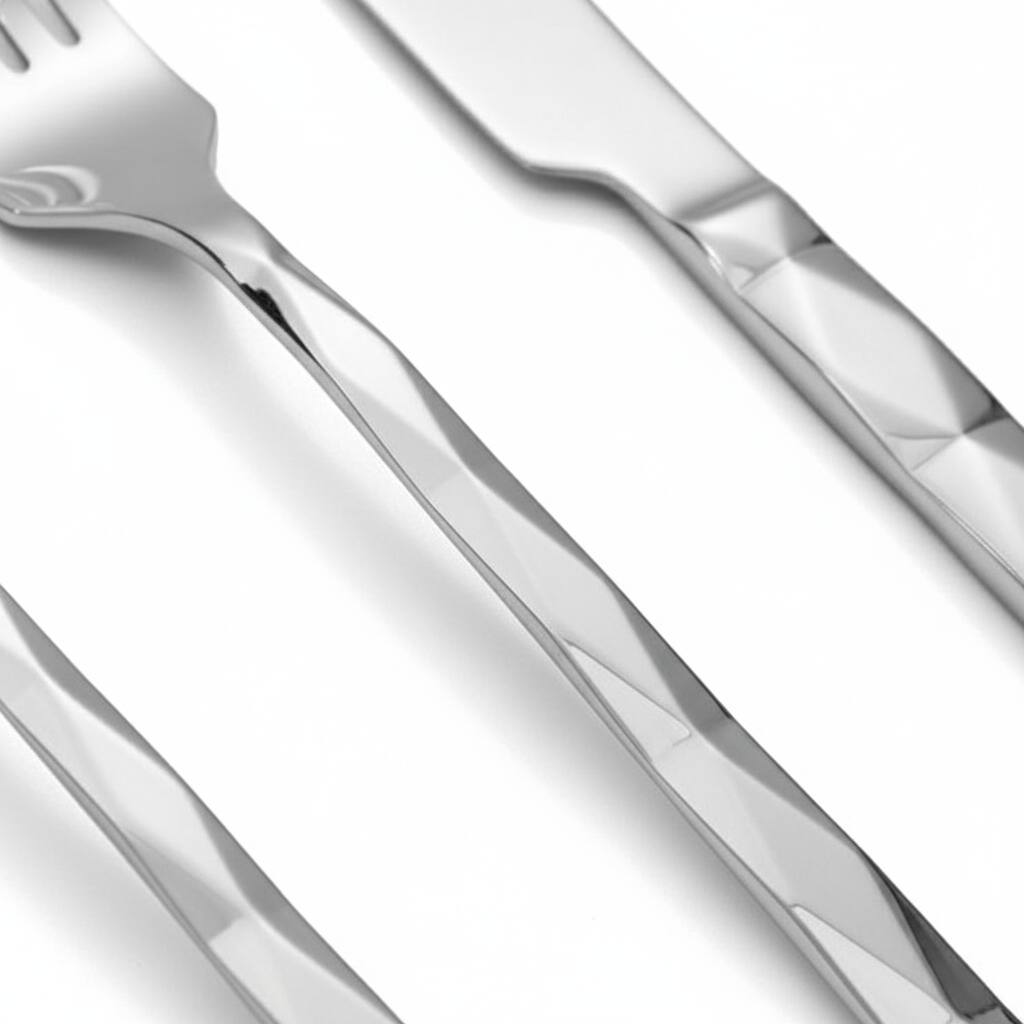 Alt View 1. Dazzed Corner - 20 Piece  Silverware Set, Flatware Set for 4 - Silver.