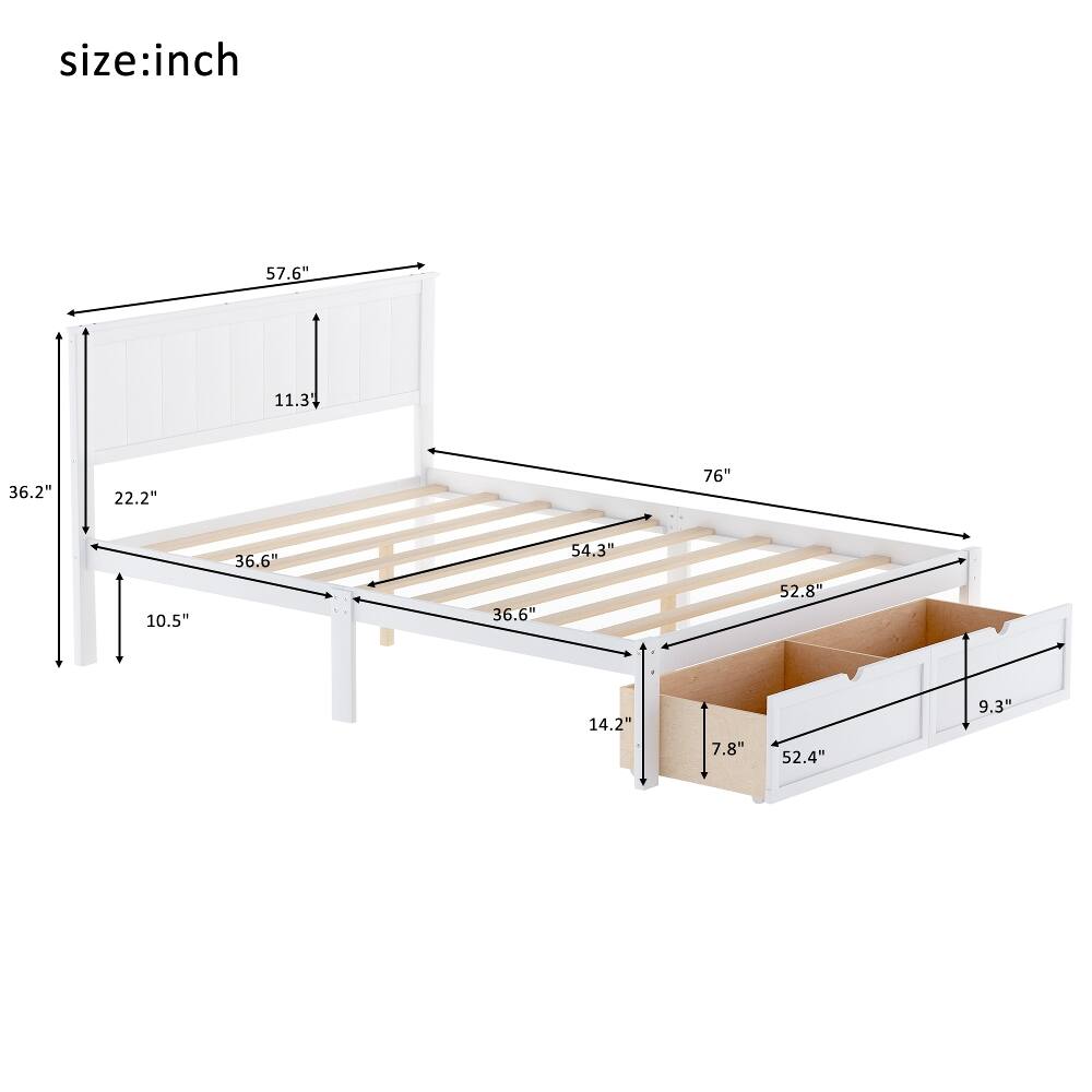 size: inch  
57.6" 11.3" 36.2" 22.2" 76" 10.5" 36.6" 36.6" 54.3" 52.8" 14.2" 7.8" 52.4" 9.3"