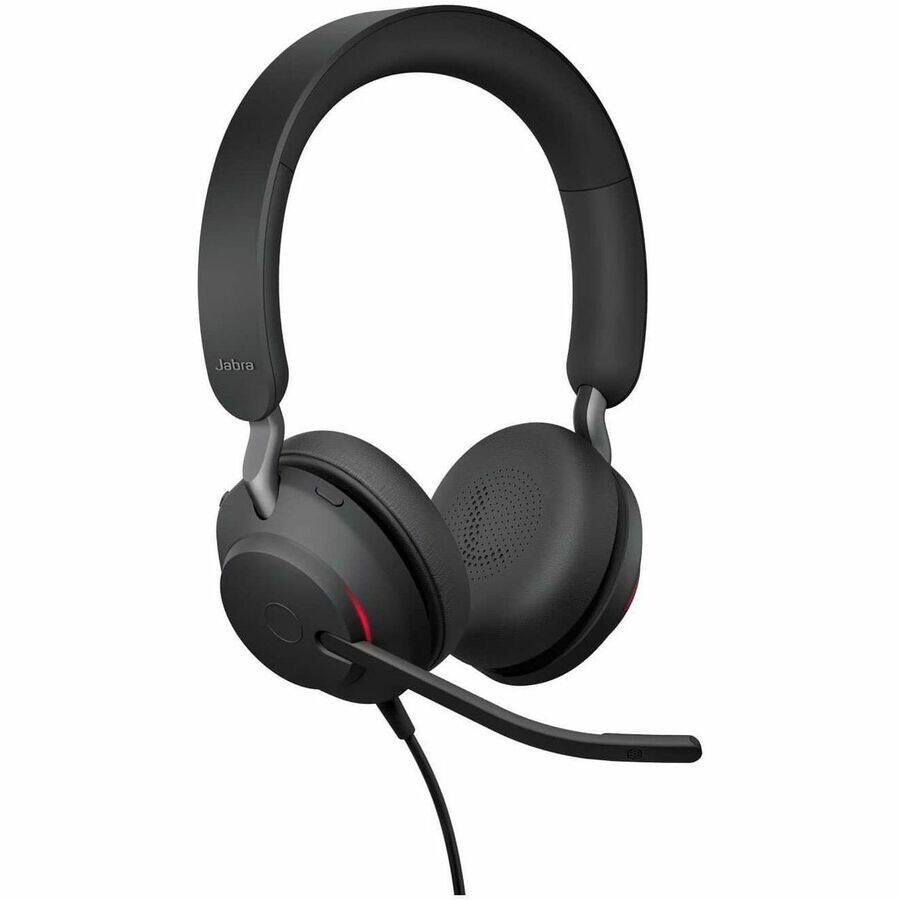 Alt View 4. Jabra - Jabra Evolve2 40 SE Headset - Stereo - USB Type A - Wired - On-ear, Over-the-head - Binaural - Red.