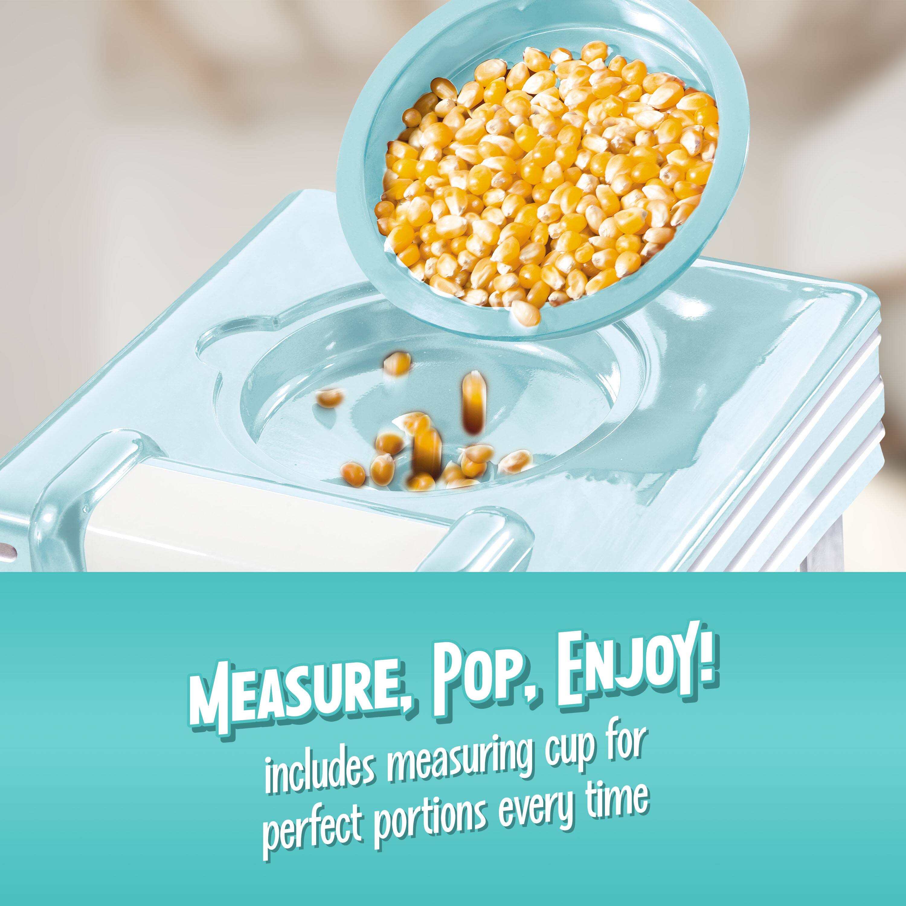 MEASURE, POP, ENJOY!  
includes measuring cup for perfect portions every time