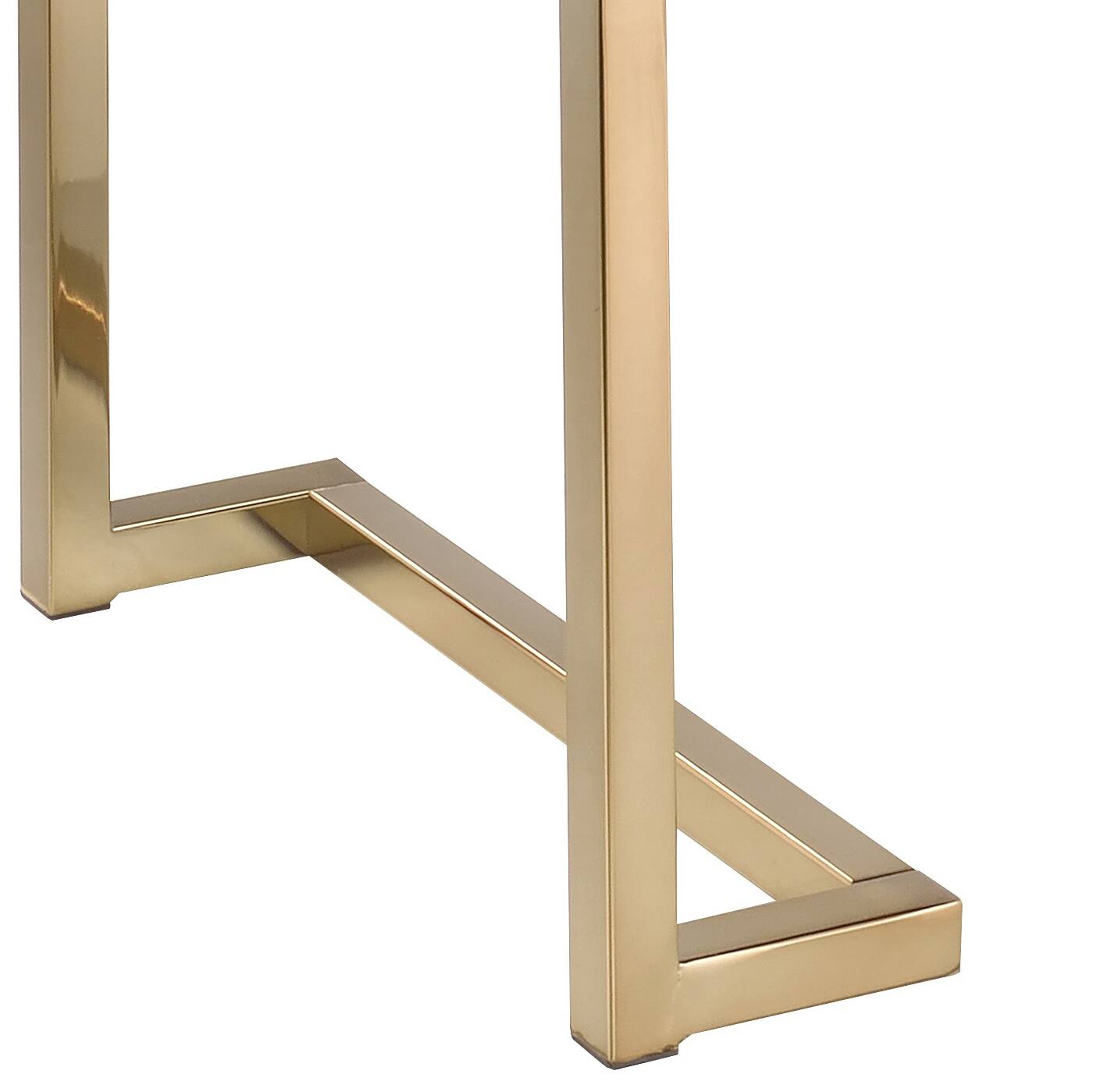 Back. Tiramisubest - Black and Champagne Ottoman with Metal Base - Black.