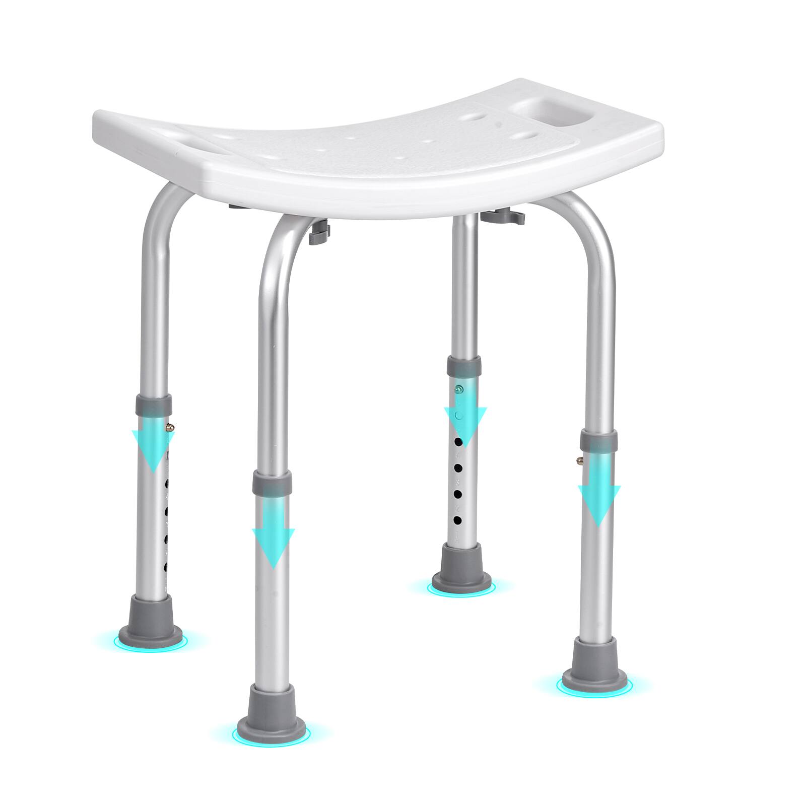Alt View 5. VEVOR - Shower Chair, Adjustable Height Shower Stool with Built-in Handles, Shower Seat for Inside Shower - Silver;White.