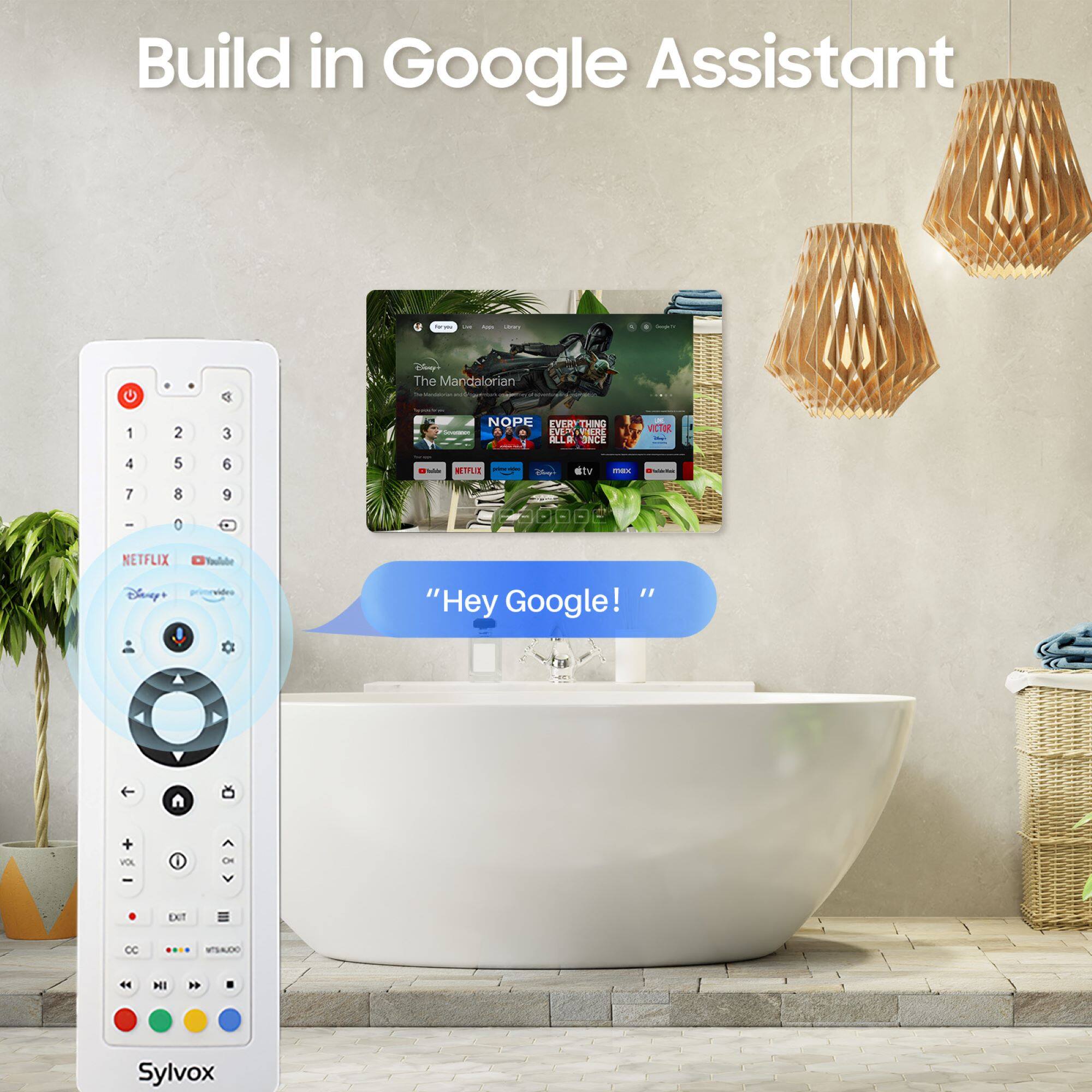 Build in Google Assistant

The Mandalorian

NOPE

WM

TV

VCTM

NETFLIX

"Hey Google!"

Sylvox
