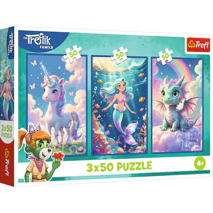 **Trefl Family**
**3x50 Puzzle**
- **50 pieces each**
- **1:1 scale**
- **4+ years**
**Trefl**