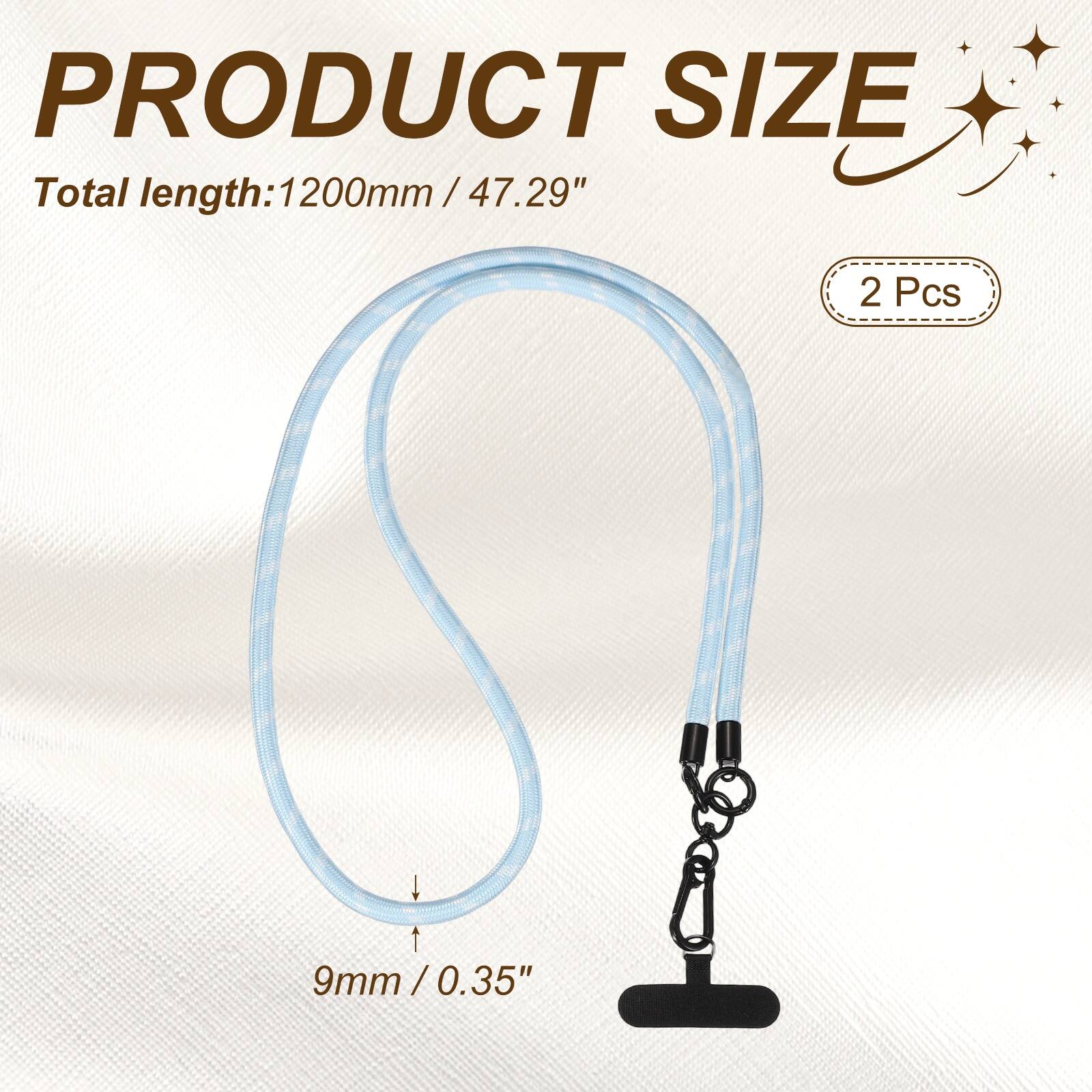 PRODUCT SIZE  
Total length: 1200mm / 47.29"  
2 Pcs  
9mm / 0.35"