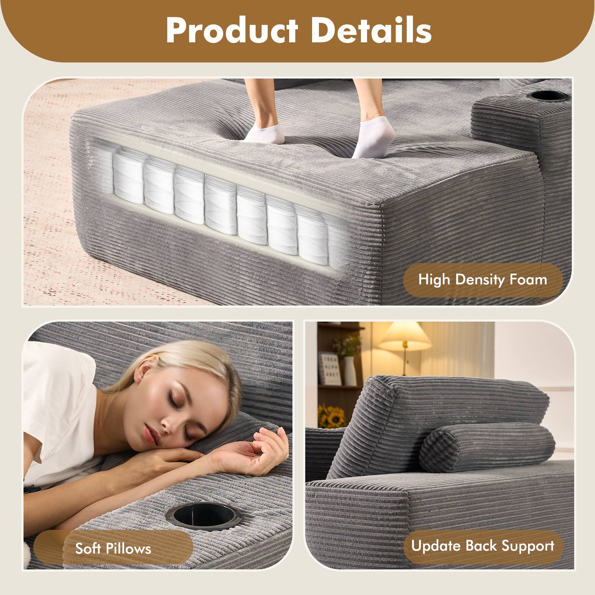 Product Details

- High Density Foam
- Soft Pillows
- Update Back Support