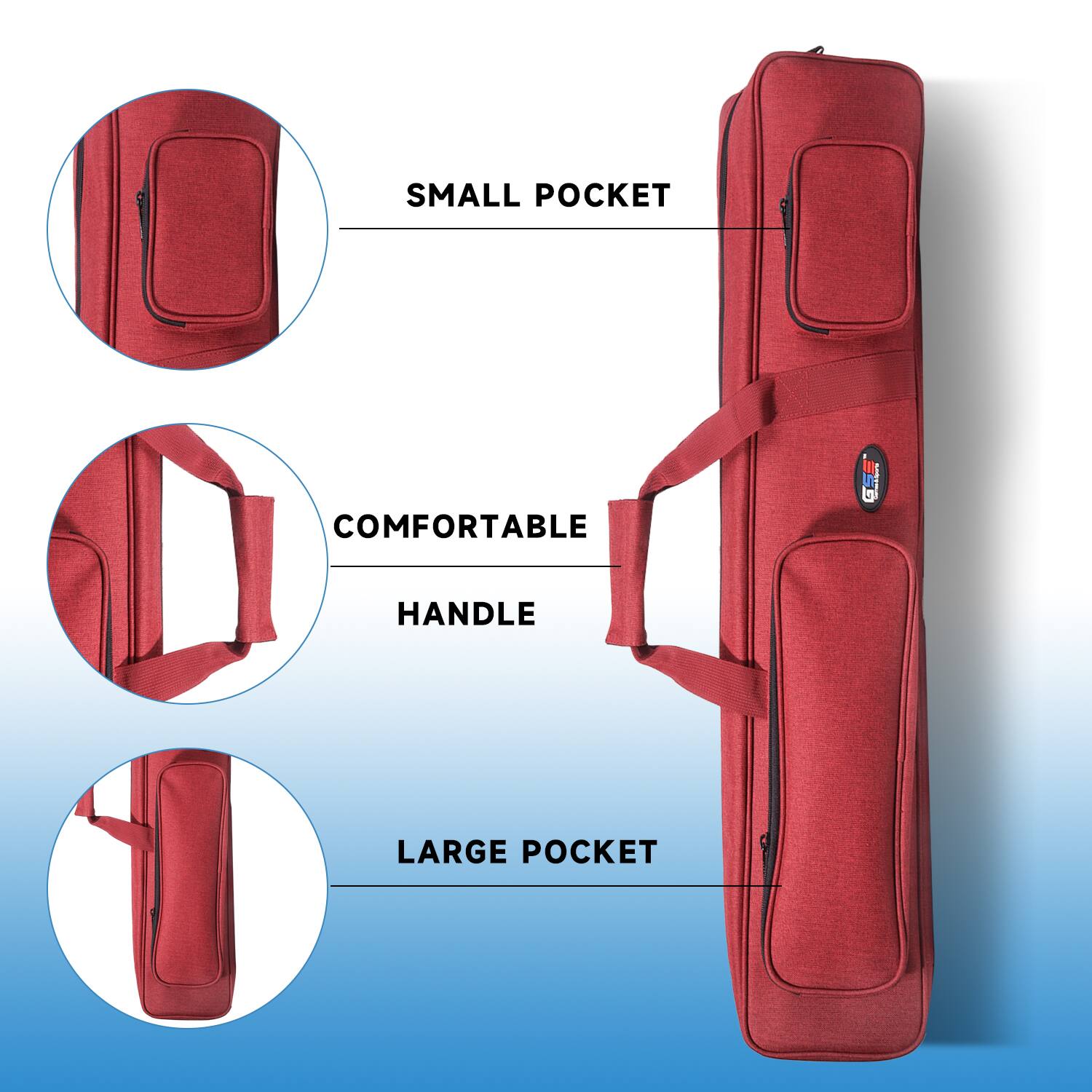 SMALL POCKET, COMFORTABLE HANDLE, LARGE POCKET
