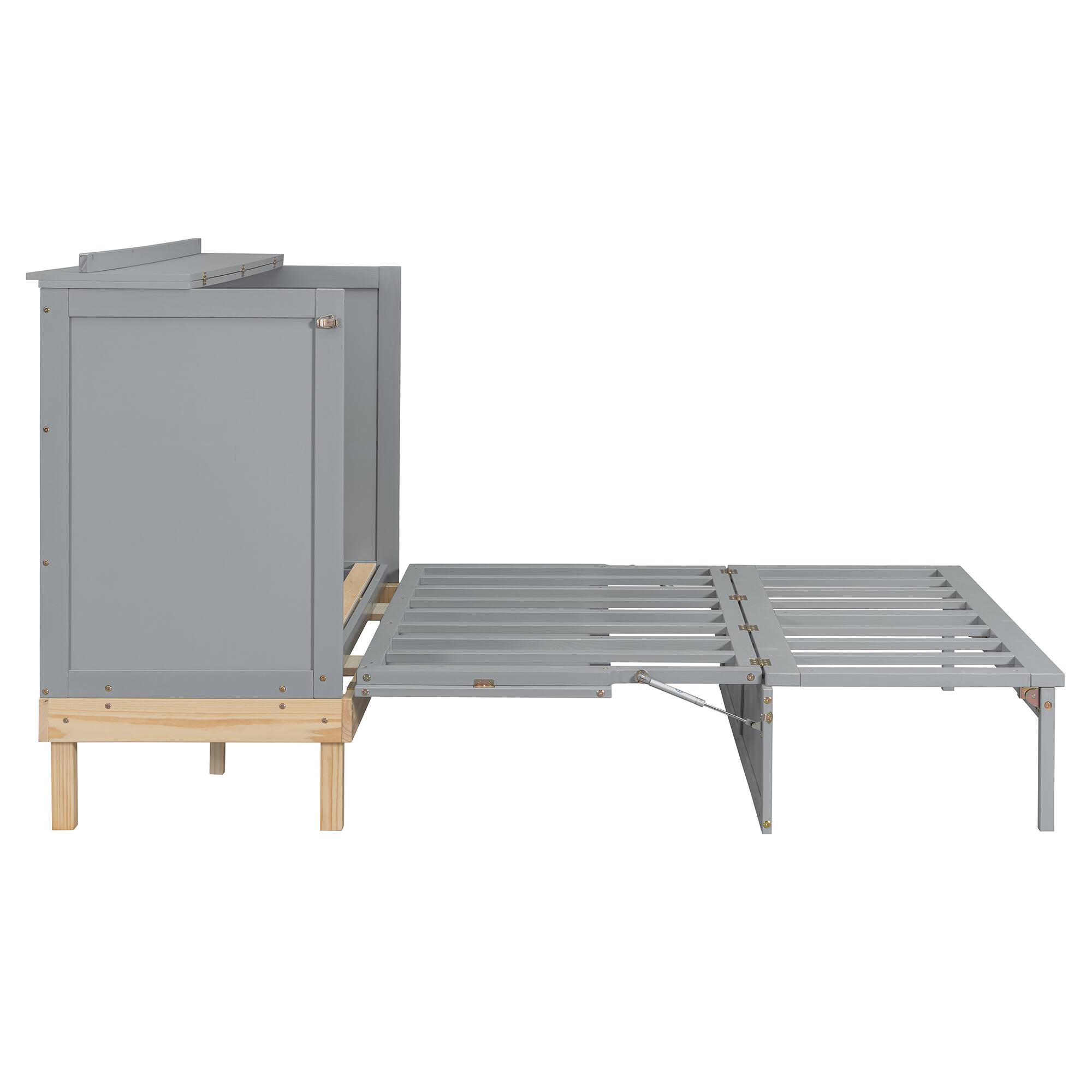 Alt View 3. Anysun - Queen-sized wardrobe-style Murphy bed - Gray.