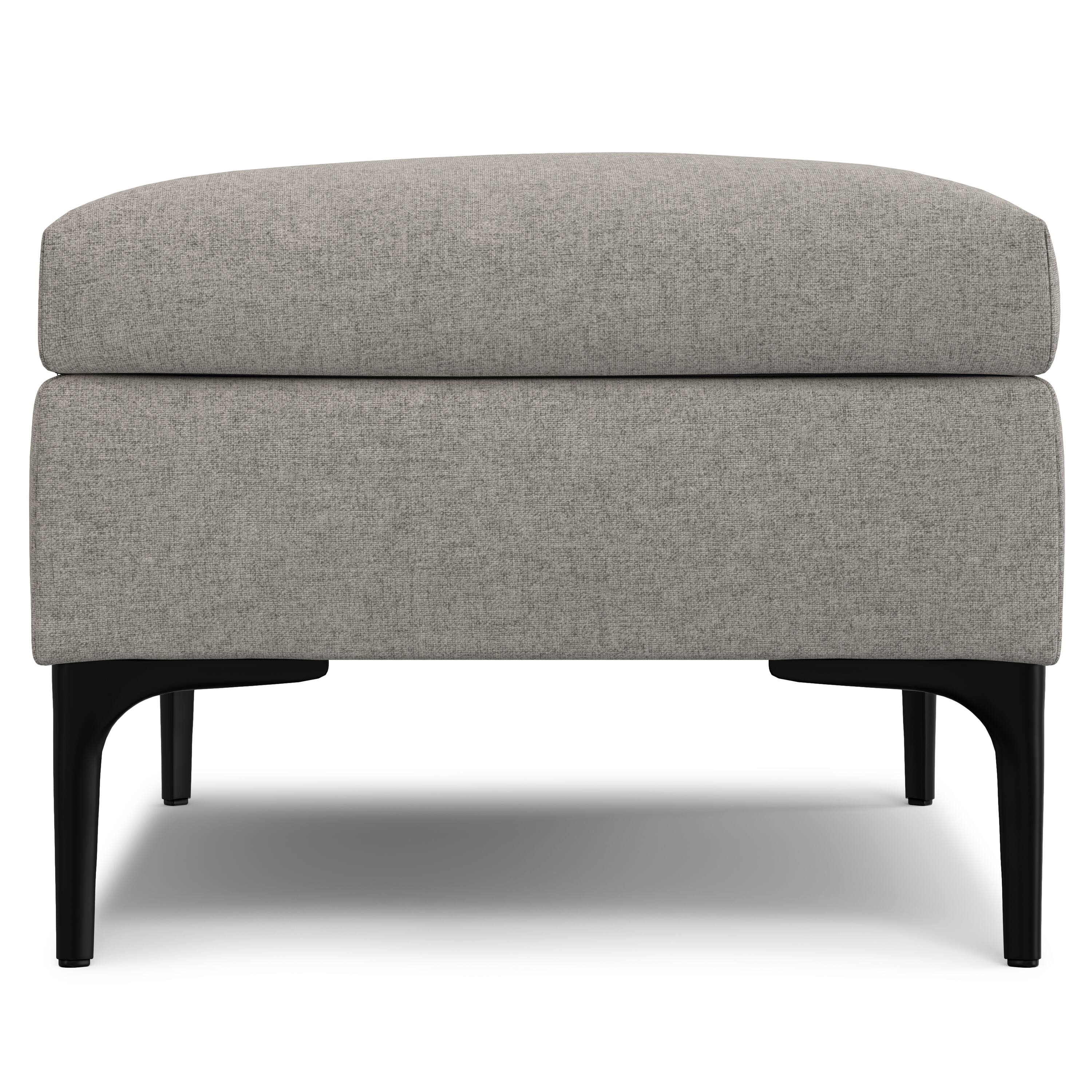 Alt View 2. Simpli Home - Rebecca 36 inch Wide Rectangular Coffee Table Storage Ottoman with Lift Up Lid in Cloud Grey Polyester Linen-Look - Cloud Grey.