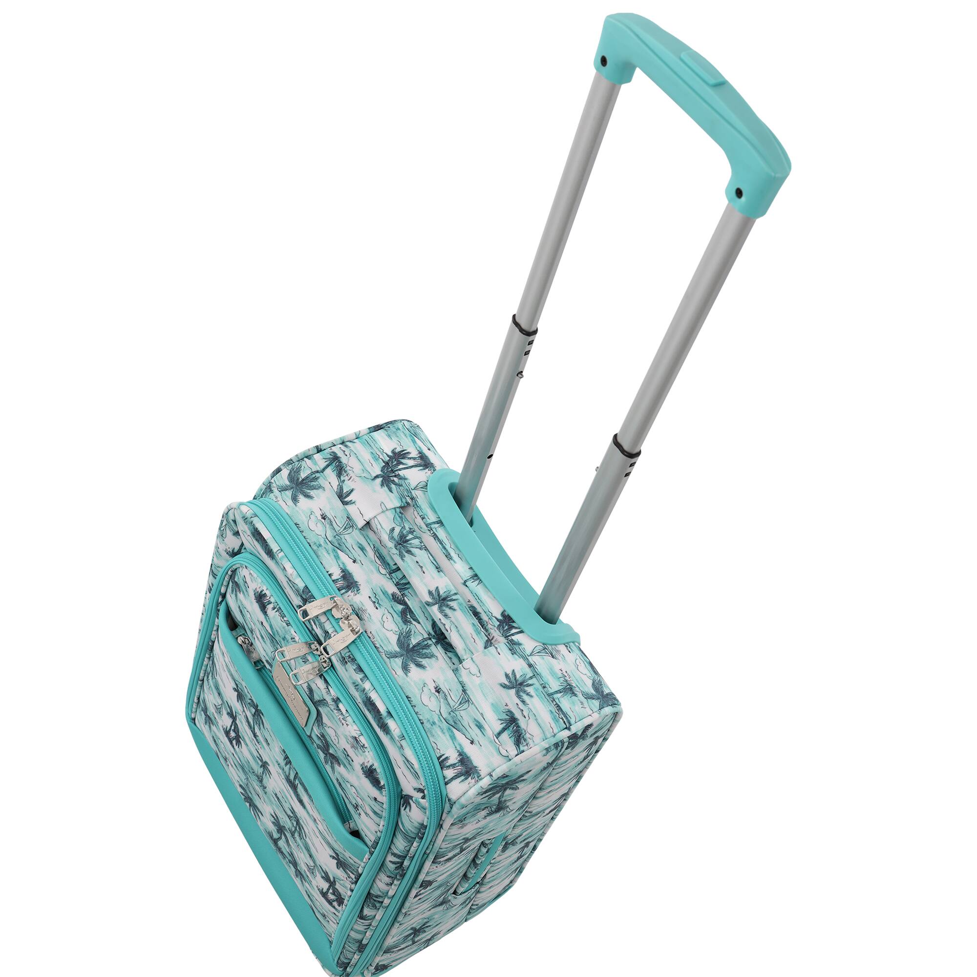 Alt View 6. Tommy Bahama - Palm Print 21.5" Expandable Softside Carry-On Spinner - Aqua.