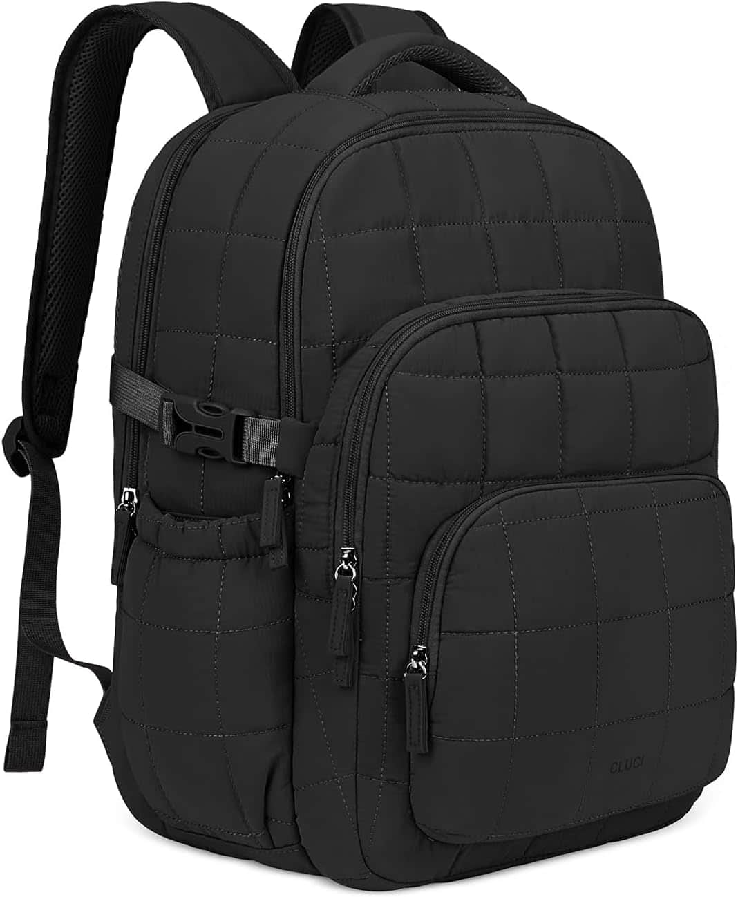 Vulpecula Spade - Laptop Backpack for Women, Anti Theft Travel Backpack, Puffer Quilted Work Backpack - Black