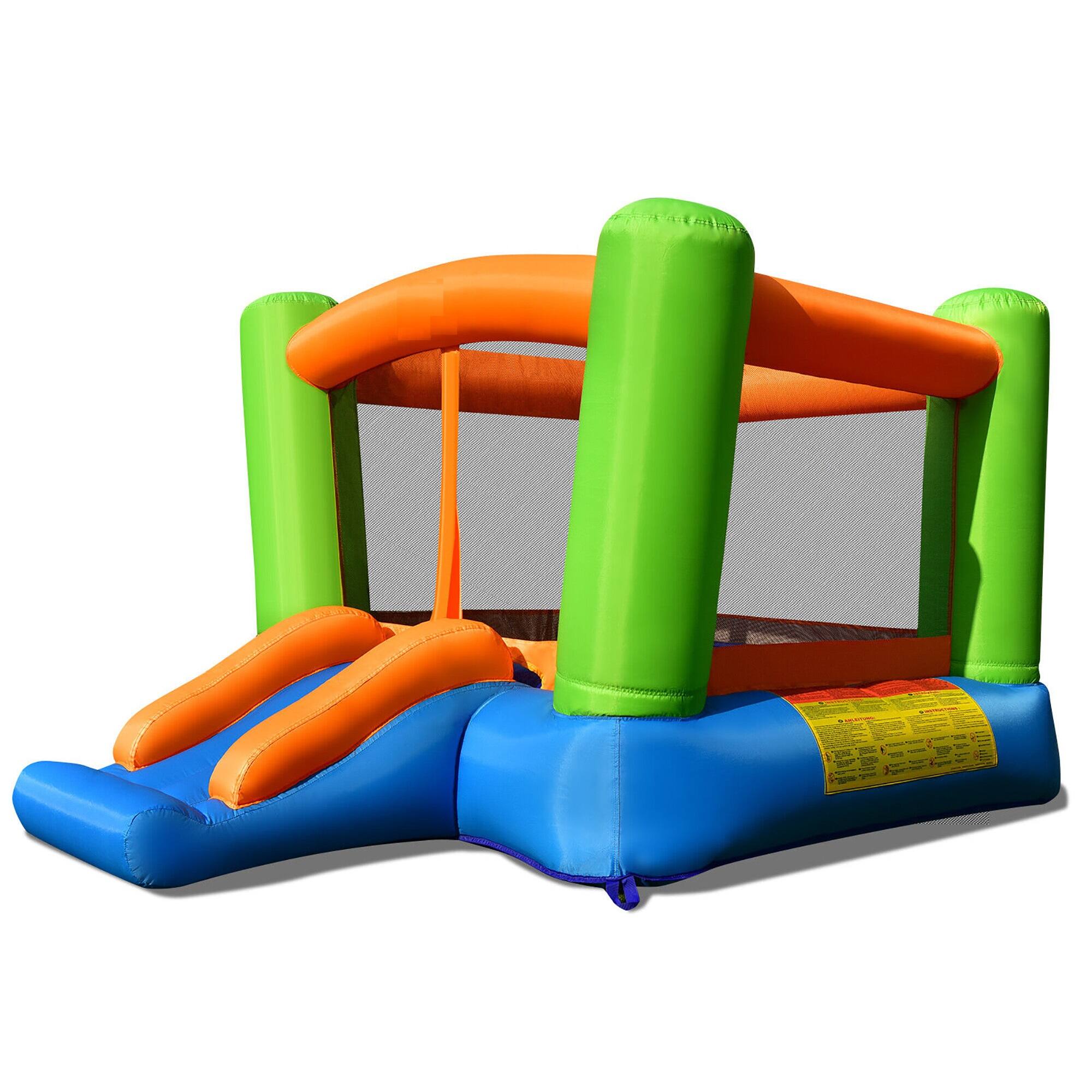 Alt View 7. Gymax - Gymax Inflatable Bounce House Kids Jumping Playhouse Indoor & Outdoor With 550W Blower - Green,Blue,Orange.
