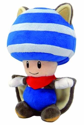Little Buddy - Super Mario Bros Flying Squirrel Toad 8" Plush Doll - Blue