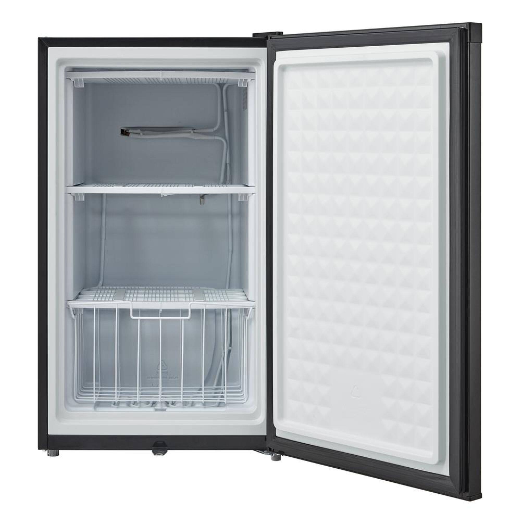 Back. Whynter - Compact Upright Convertible Fridge/Freezer with Lock, 3.1 Cu. Ft. - Black.