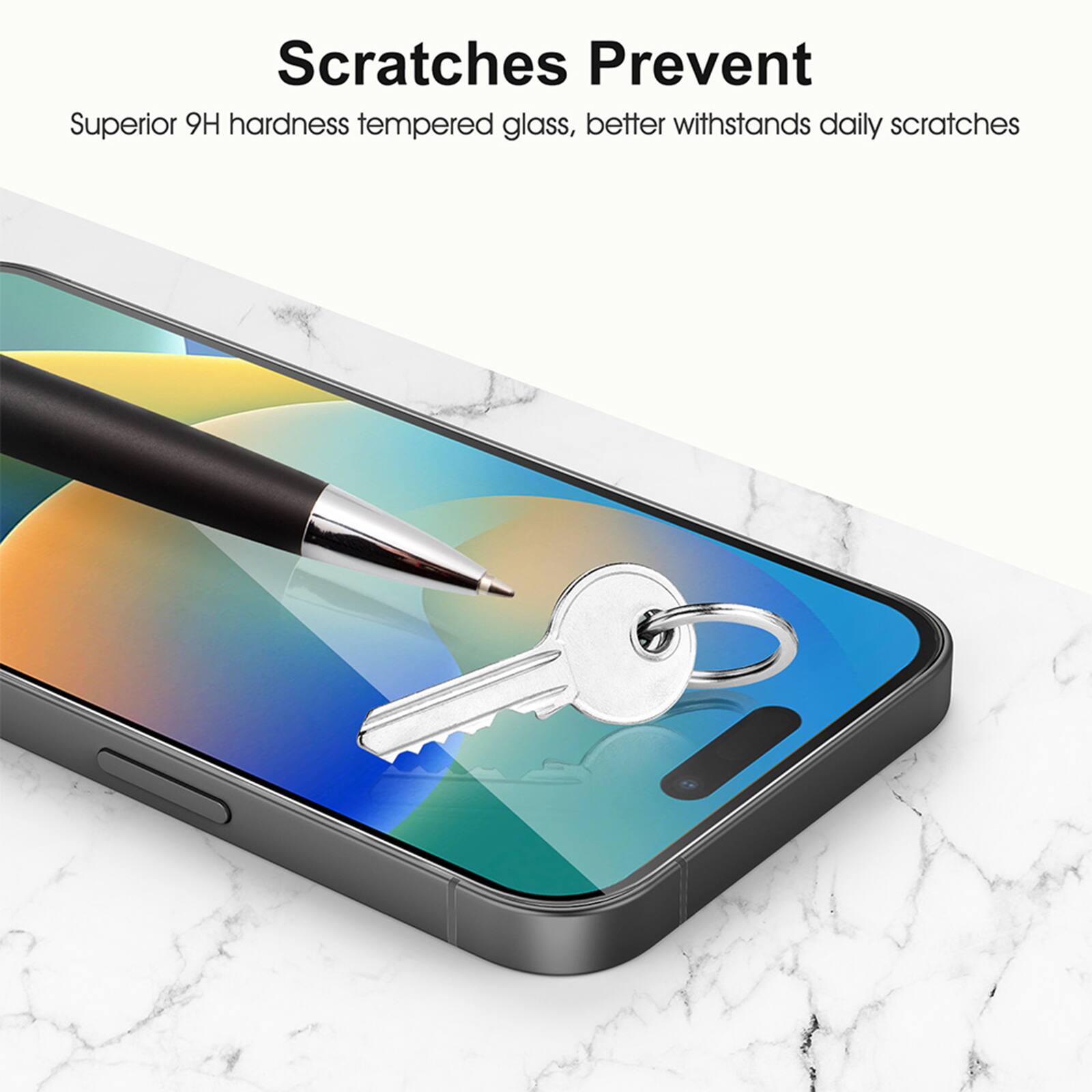 Scratches Prevent
Superior 9H hardness tempered glass, better withstands daily scratches