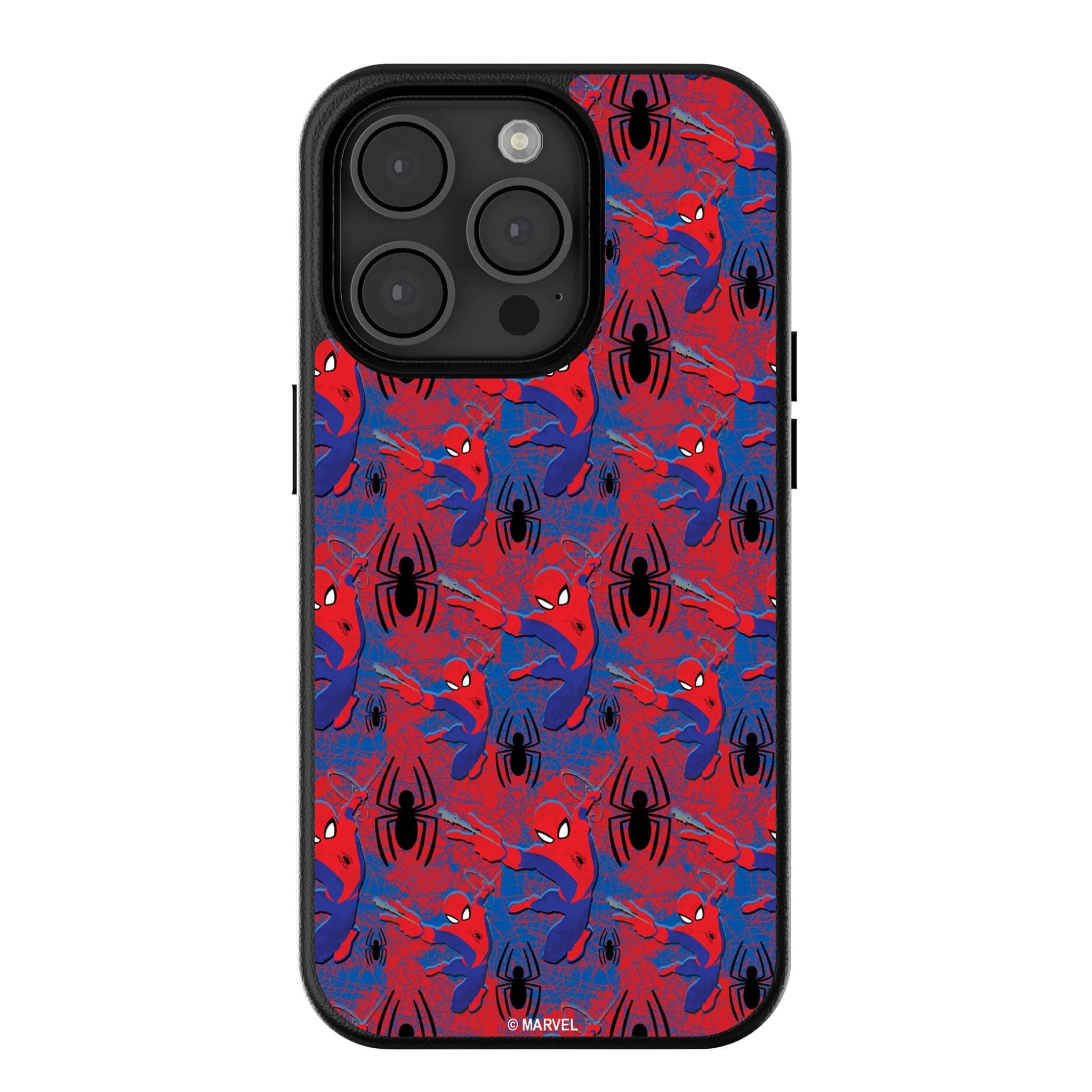 Keyscaper - Marvel Pattern MagSafe Compatible Phone Case - Apple iPhone 15 - Spider-Man