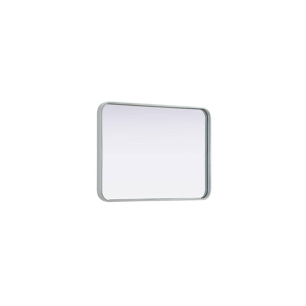 Alt View 1. Elegant Decor - Contour Metal Rectangle Mirror 22x30 in Silver - Silver.