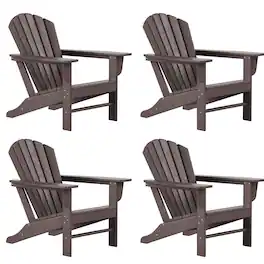 WestinTrends - Dylan Outdoor Adirondack Chair (Set of 4) - Dark Brown