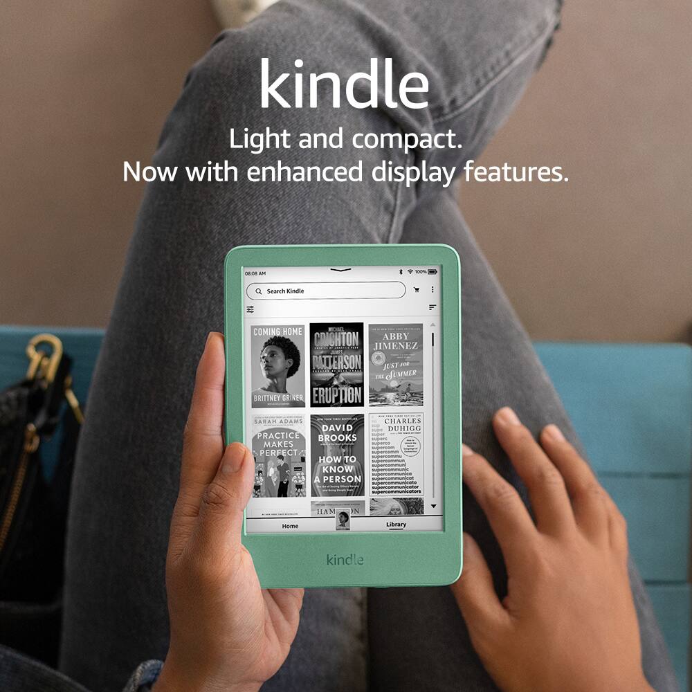 Kindle: Light and compact. Now with enhanced display features. All 10% off. Search Kindle E-readers - Home - Coming Soon - Abby Crighton - Jimenez - Patterson - Brittney Griner - Eruption - Saran Adams - Charles - David - Duhigo - Practice Makes Perfect - How to Know a Person - Mom's Library - Kindle.