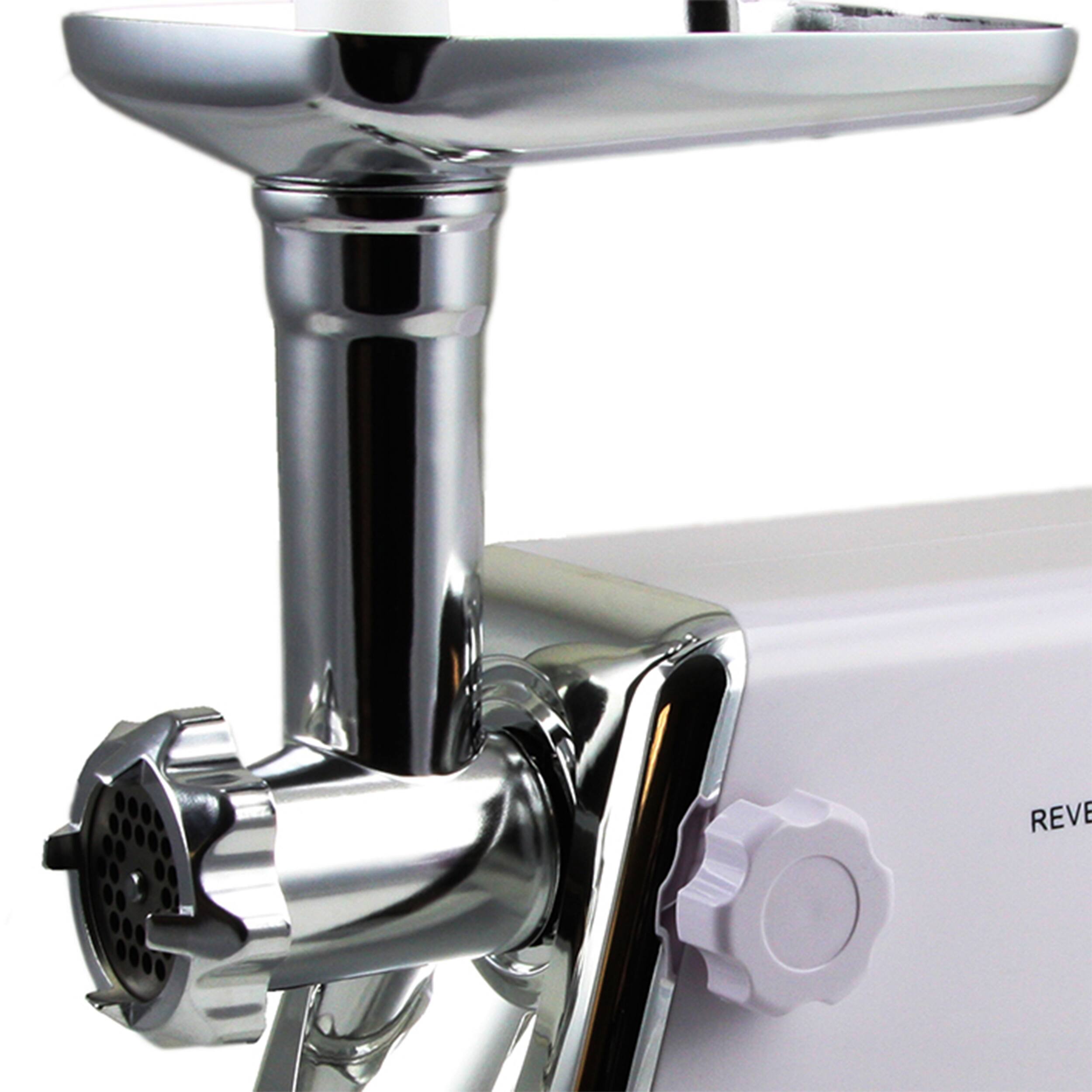 Alt View 3. MegaChef - MegaChef 1200 Watt Ultra Powerful Automatic Meat Grinder for Household Use - White.