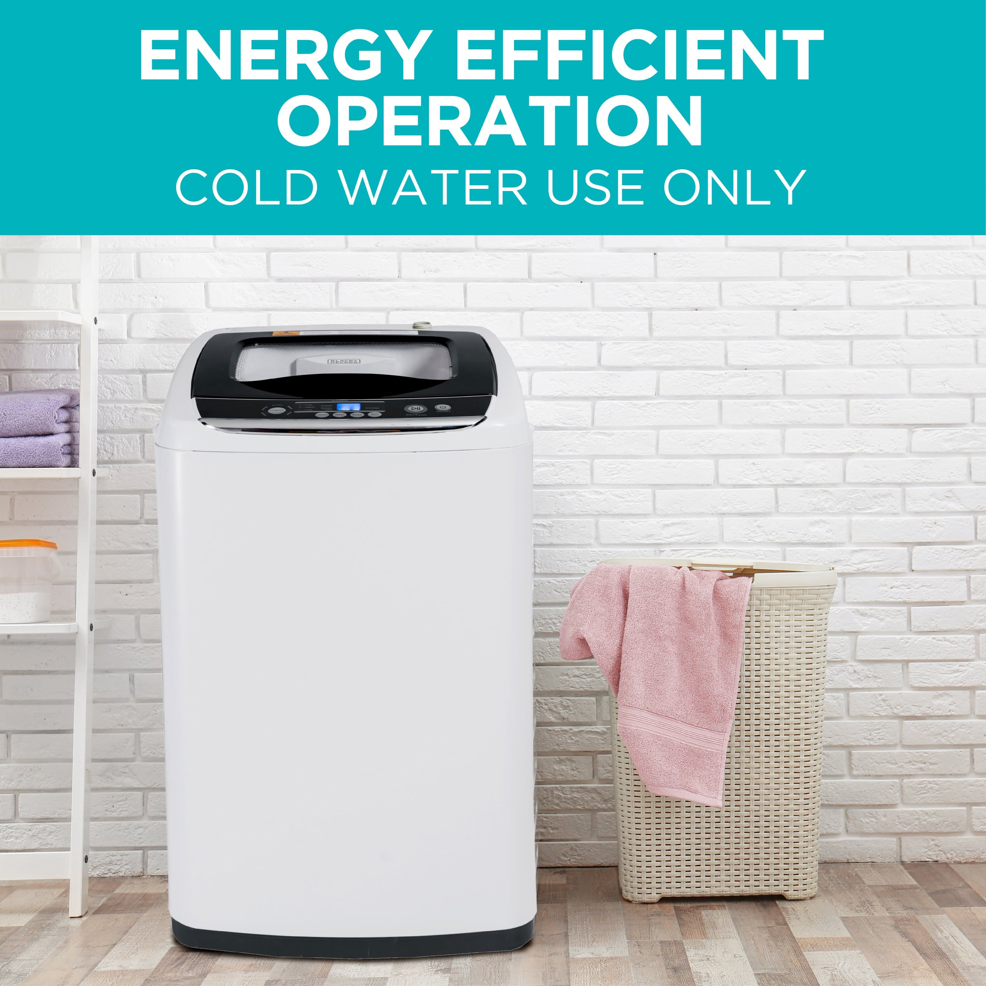 Alt View 1. Black+Decker - Small Portable Washer,Portable Washer 0.9 Cu. Ft. with 5 Cycles, Transparent Lid & LED Display - White.